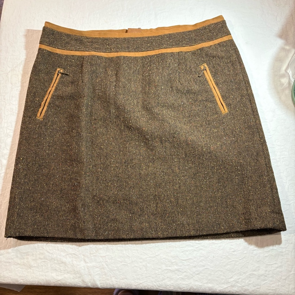 Bob Timberlake Wool Tweed Mini Skirt Cabin Core Zip Pocket Fall 12